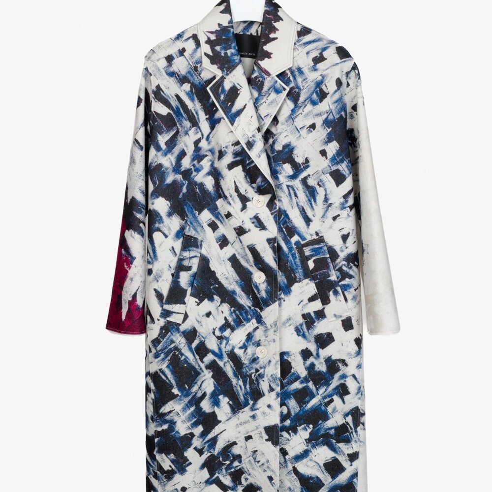 Annette Gortz Abstract Print Tami Coat